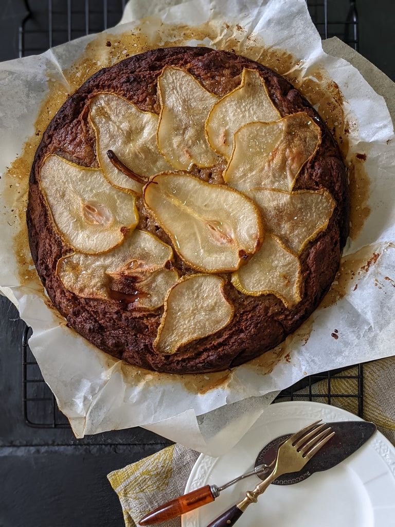 Pear, Ginger & Date Cake