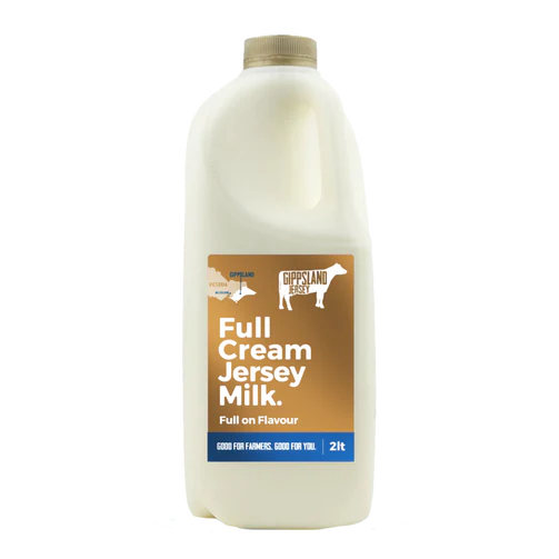 Milk Gippsland Jersey Full Cream 2L Hillview Farms