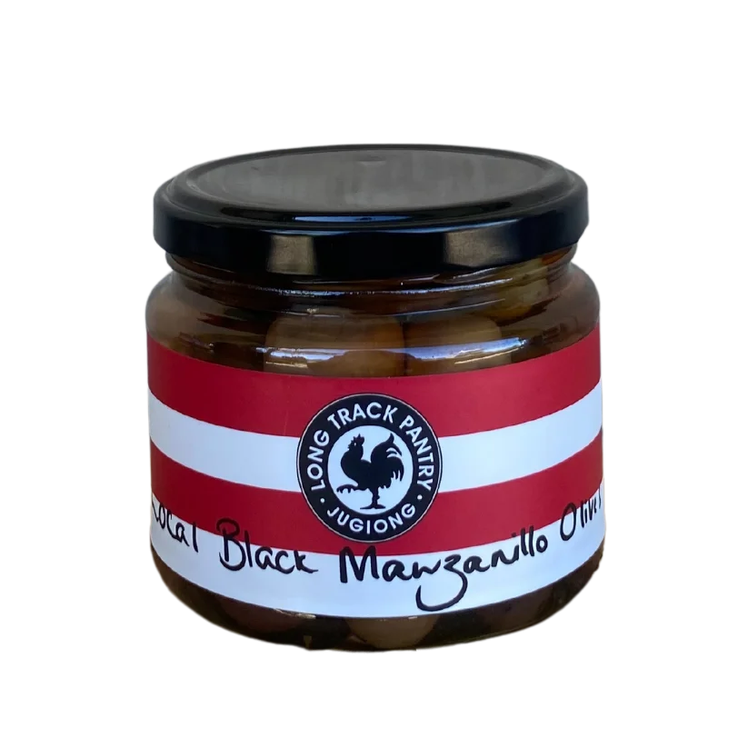 LongTrack Pantry Black Manzanillo Olives 300g