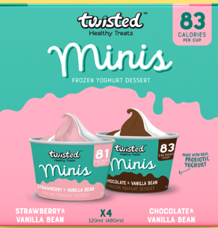 Twisted Frozen Yoghurt Multipack - Chocolate & Banana, Vanilla & Caramel Multipacks