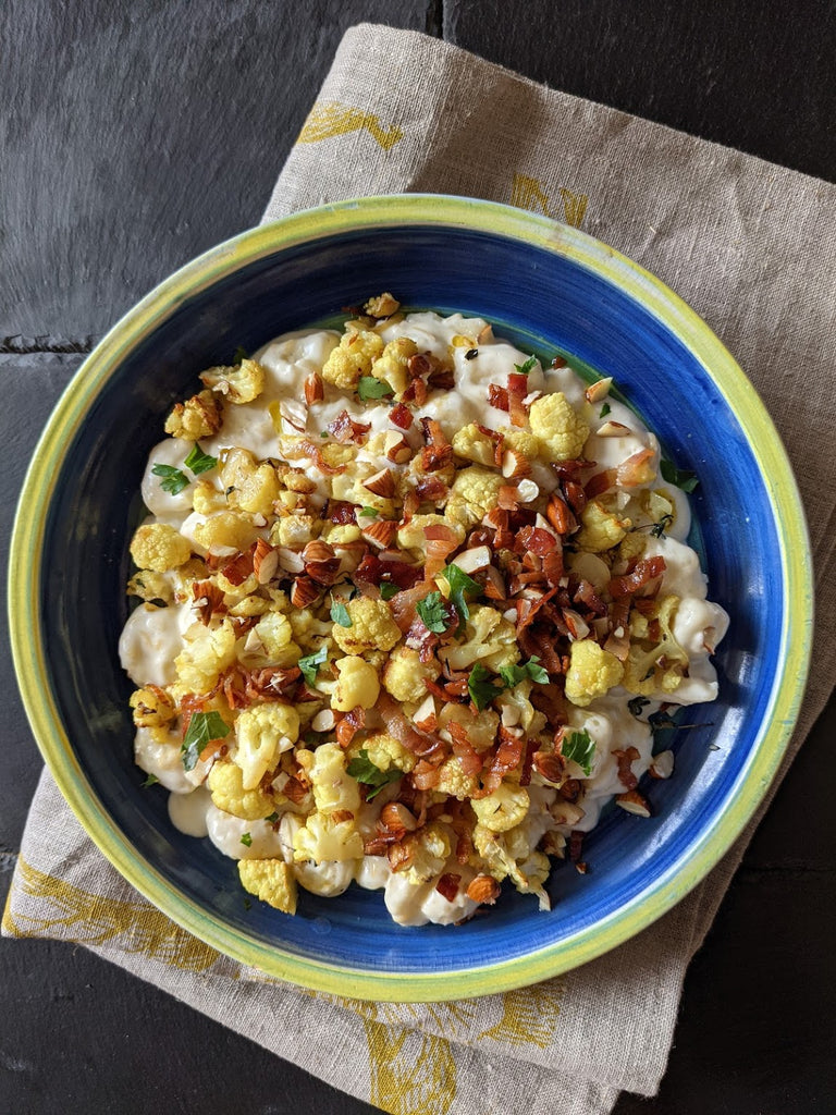 Saffron Cauliflower, Pancetta and Almond Gnocchi