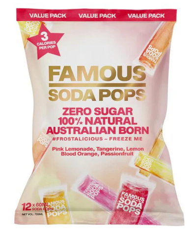 Famous Soda Co. Sugar Free Soda Pops - 12 x 60ml