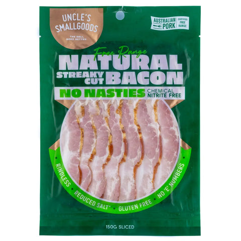 Natural Nitrate Free Streaky Bacon 150g Sliced