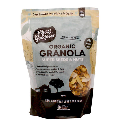 Honest to Goodness Organic Granola - Super Seeds & Nuts 450g