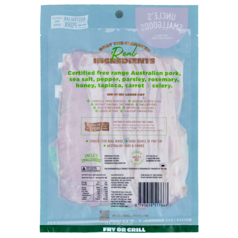 Natural Nitrate Free Short Cut Bacon 150g Sliced