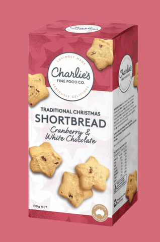 Cranberry & White Chocolate Stars - Charlie's Fine Foods 130g