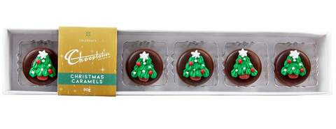 Chocolatier- 6 Pack Christmas Caramels Milk Chocolate Gift Box - 80g