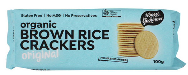 Organic Brown Rice Crackers Original 100g – Hillview Farms