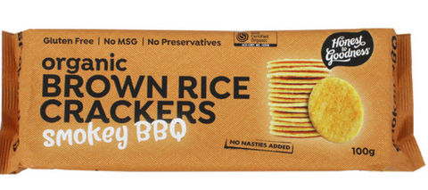 Organic Brown Rice Crackers Smokey BBQ 100g