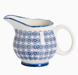Hand Printed Milk Jug - Navy