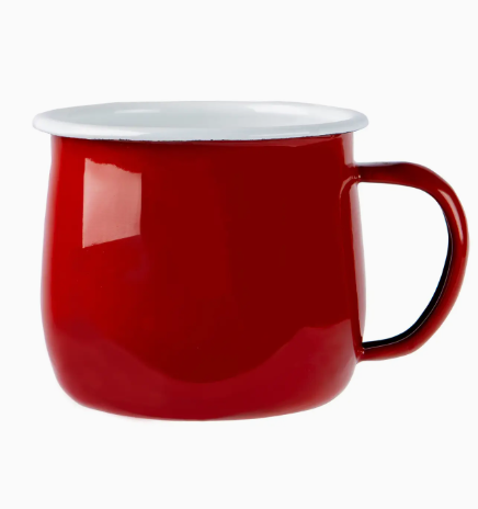 Enamel Belly Mug - 375ml Red