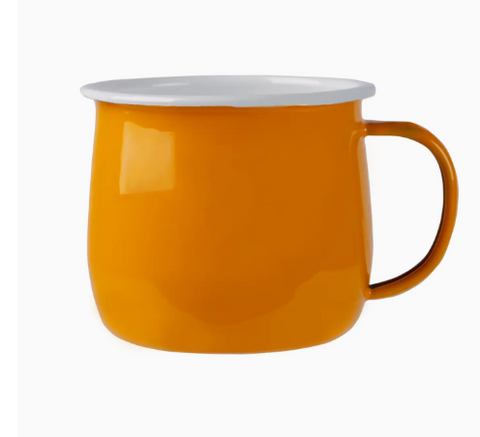 Enamel Belly Mug - 375ml Yellow