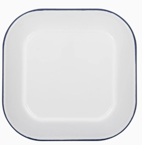Enamel Baking Tray 24.5cm White/Blue