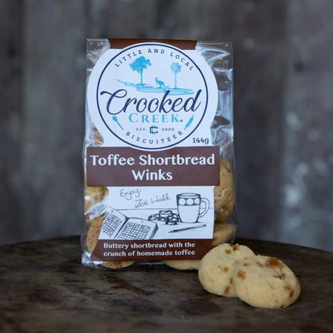 Biscuits - Crooked Creek - Toffee Shortbread Winks. CLEARANCE BEST BEFORE 26 March